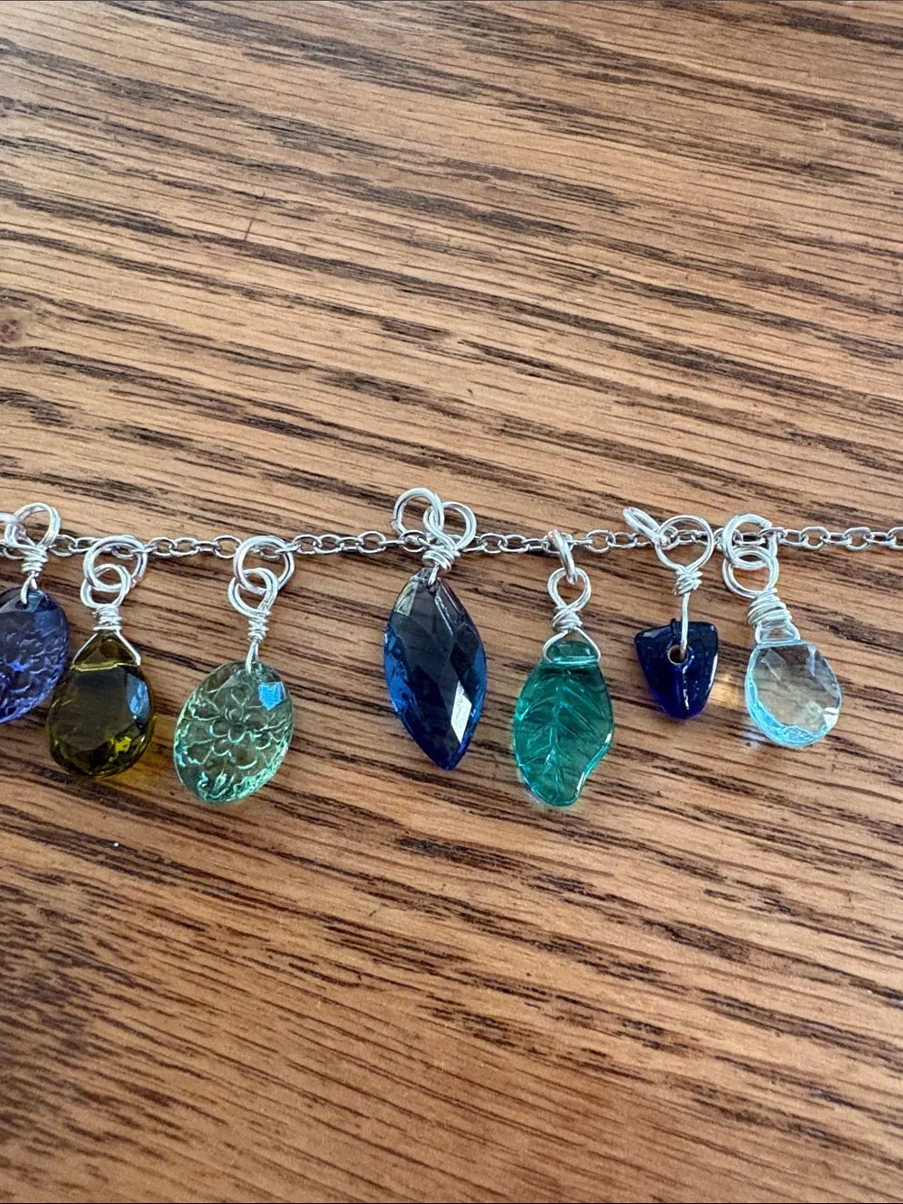 Hand Crafted Multicolor Glass Charm Bracelet